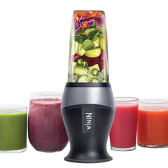 TorqueGrind BN301 Nutri-Blender Plus Compact Personal Blender, 900-Peak-Watt Motor, Frozen Drinks, Smoothies, Sauces & More, (3) 20 oz. To-Go Cups, (2) Spout-Lids (1) Storage-Lid, Dishwasher Safe, Silver
