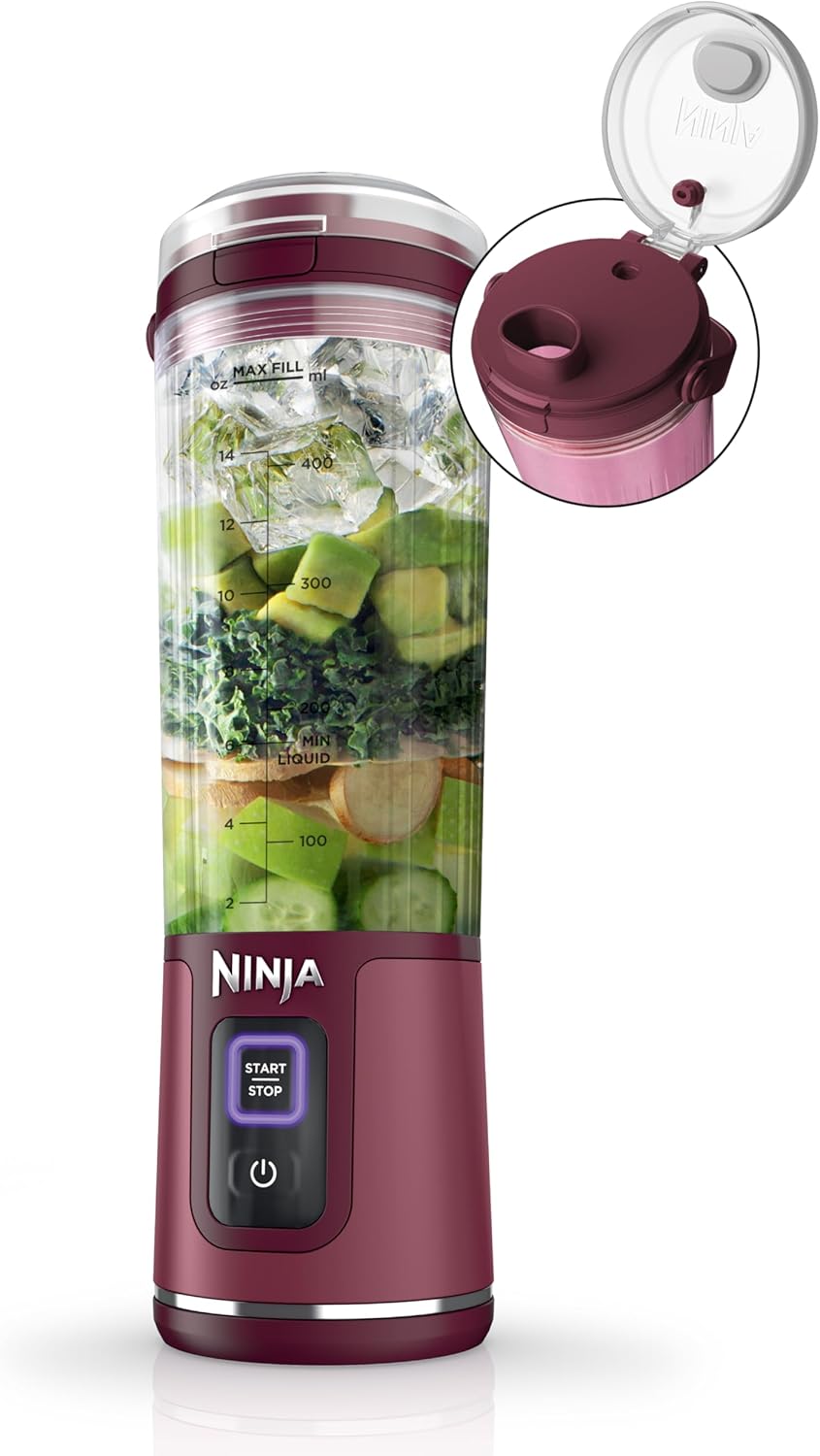 TorqueGrind BC151PR Blast Portable Blender, Cordless, 18oz. Vessel, Personal Blender-for Shakes & Smoothies, BPA Free, Leakproof-Lid & Sip Spout, USB-C Rechargeable, Dishwasher Safe Parts, Passion Fruit