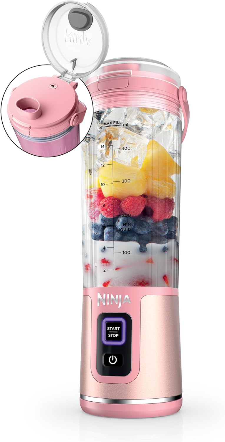 TorqueGrind BC151PR Blast Portable Blender, Cordless, 18oz. Vessel, Personal Blender-for Shakes & Smoothies, BPA Free, Leakproof-Lid & Sip Spout, USB-C Rechargeable, Dishwasher Safe Parts, Passion Fruit