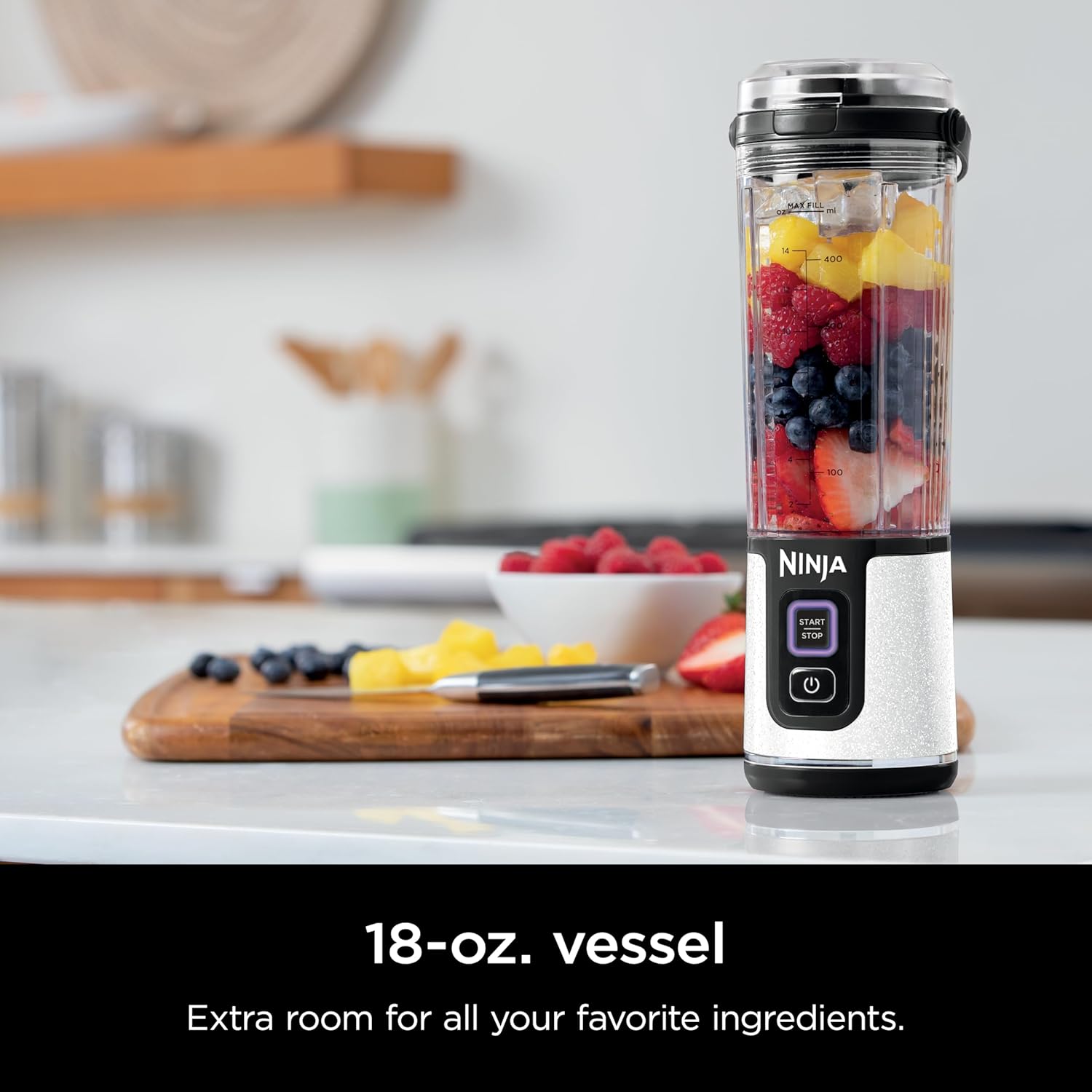 TorqueGrind BC151PR Blast Portable Blender, Cordless, 18oz. Vessel, Personal Blender-for Shakes & Smoothies, BPA Free, Leakproof-Lid & Sip Spout, USB-C Rechargeable, Dishwasher Safe Parts, Passion Fruit
