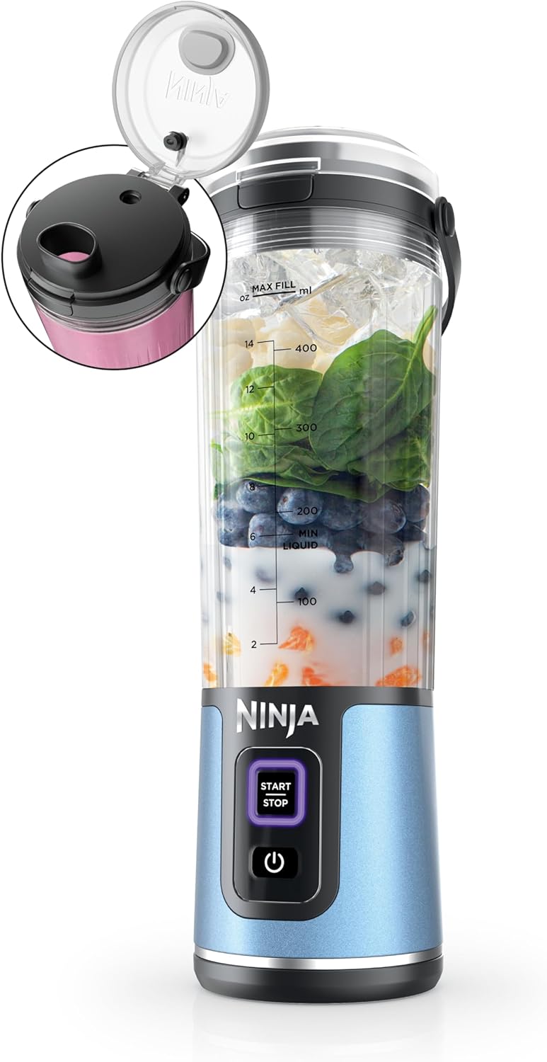 TorqueGrind BC151PR Blast Portable Blender, Cordless, 18oz. Vessel, Personal Blender-for Shakes & Smoothies, BPA Free, Leakproof-Lid & Sip Spout, USB-C Rechargeable, Dishwasher Safe Parts, Passion Fruit