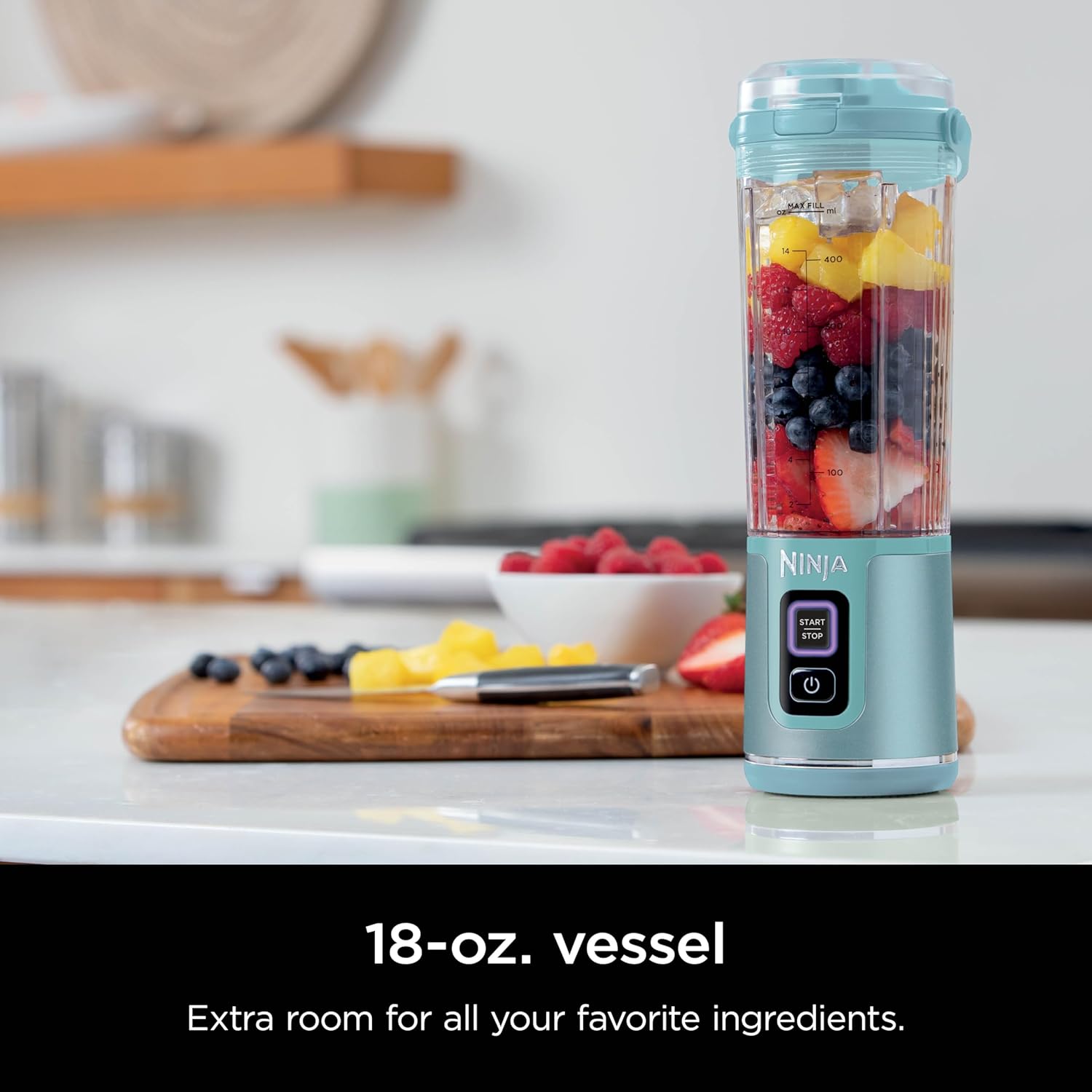 TorqueGrind BC151PR Blast Portable Blender, Cordless, 18oz. Vessel, Personal Blender-for Shakes & Smoothies, BPA Free, Leakproof-Lid & Sip Spout, USB-C Rechargeable, Dishwasher Safe Parts, Passion Fruit