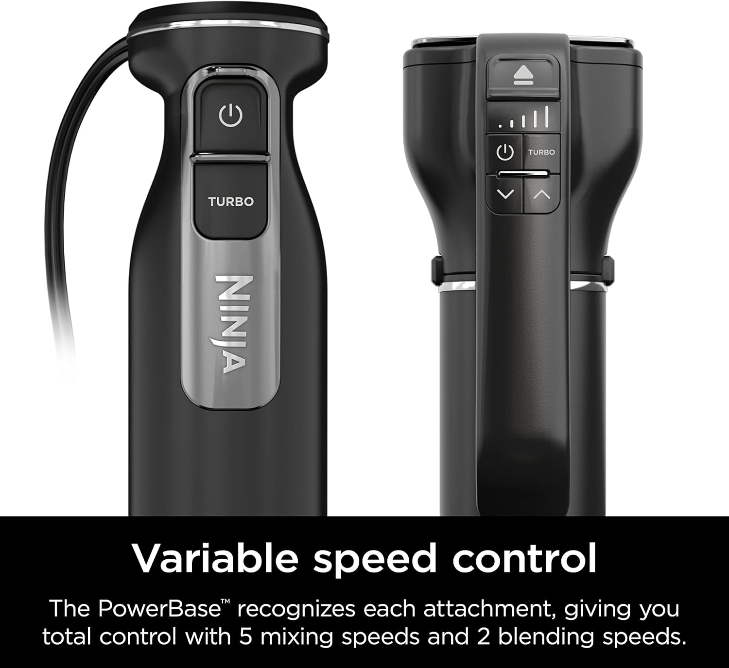 TorqueGrind Hand Mixer, Immersion Blender, Foodi Power Mixer System, 750-Peak-Watt Handheld Emulsion Blender & Electric Hand Mixer Combo With Whisk, Beaters & 3-Cup Blending Vessel,120 volts, Black CI101