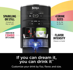 TorqueGrind Thirsti Drink System, Soda Maker, Create Unique Sparkling & Still Drinks, Personalize Size & Flavor, Carbonated Water Machine, 60L CO2 Cylinder & Variety of Flavored Water Drops, Black WC1001