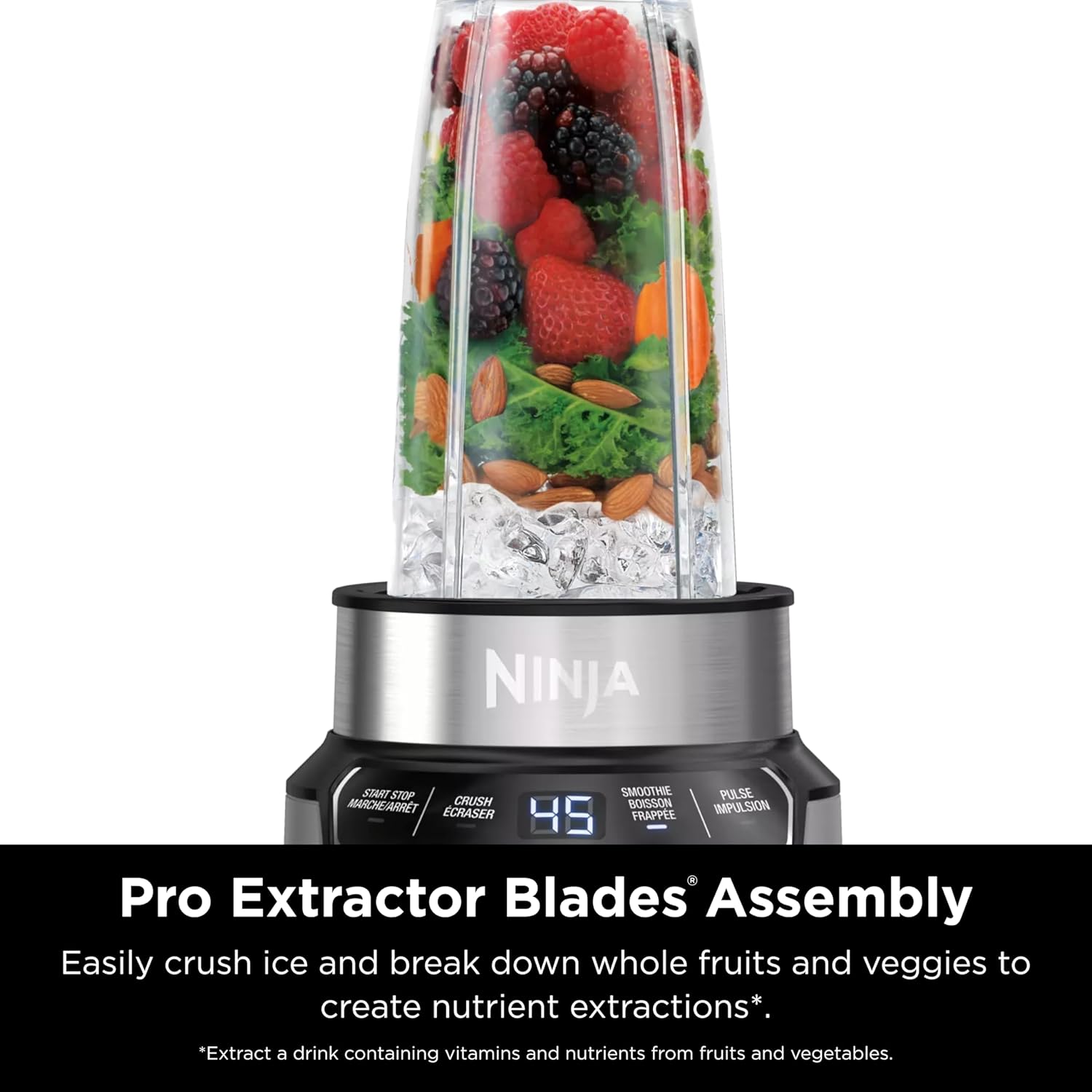 TorqueGrind BN301 Nutri-Blender Plus Compact Personal Blender, 900-Peak-Watt Motor, Frozen Drinks, Smoothies, Sauces & More, (3) 20 oz. To-Go Cups, (2) Spout-Lids (1) Storage-Lid, Dishwasher Safe, Silver