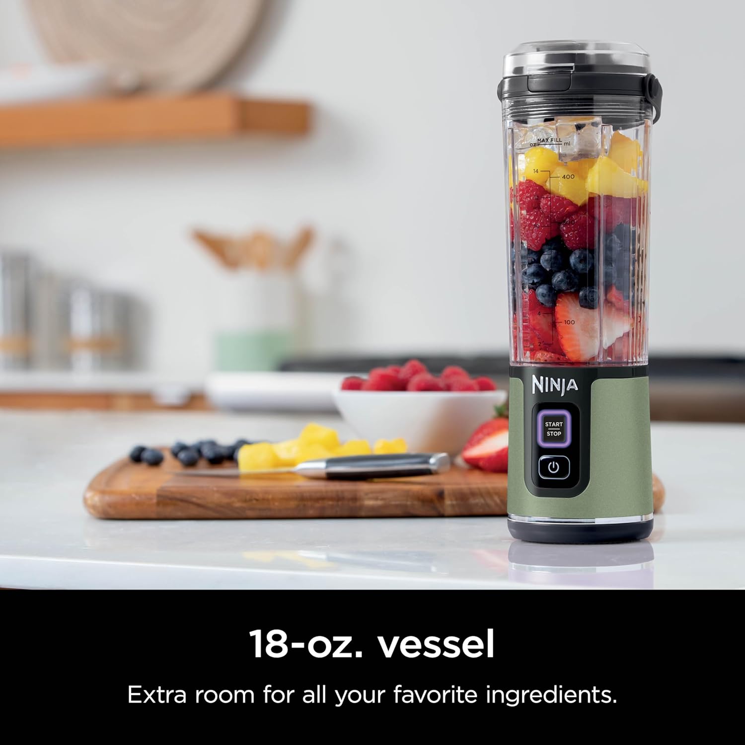 TorqueGrind BC151PR Blast Portable Blender, Cordless, 18oz. Vessel, Personal Blender-for Shakes & Smoothies, BPA Free, Leakproof-Lid & Sip Spout, USB-C Rechargeable, Dishwasher Safe Parts, Passion Fruit