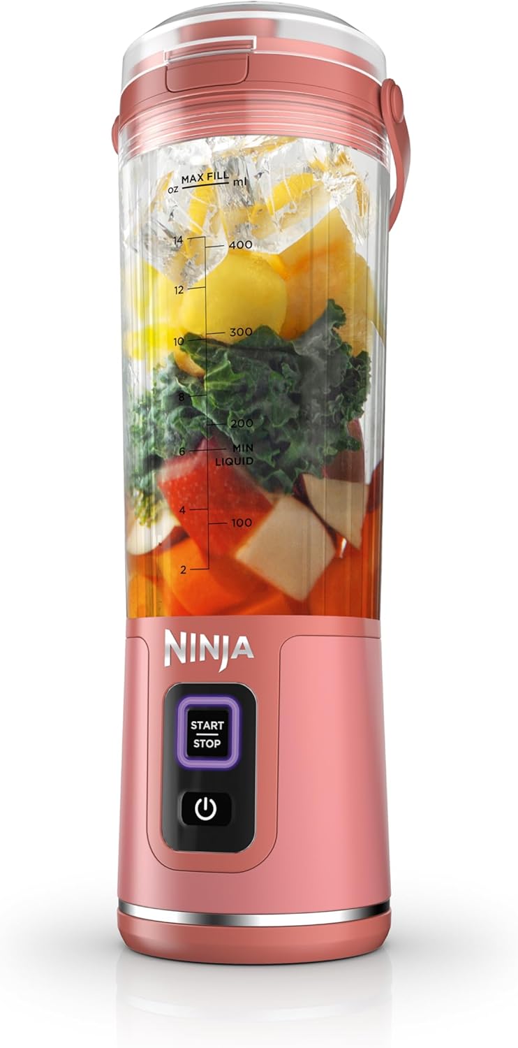 TorqueGrind BC151PR Blast Portable Blender, Cordless, 18oz. Vessel, Personal Blender-for Shakes & Smoothies, BPA Free, Leakproof-Lid & Sip Spout, USB-C Rechargeable, Dishwasher Safe Parts, Passion Fruit