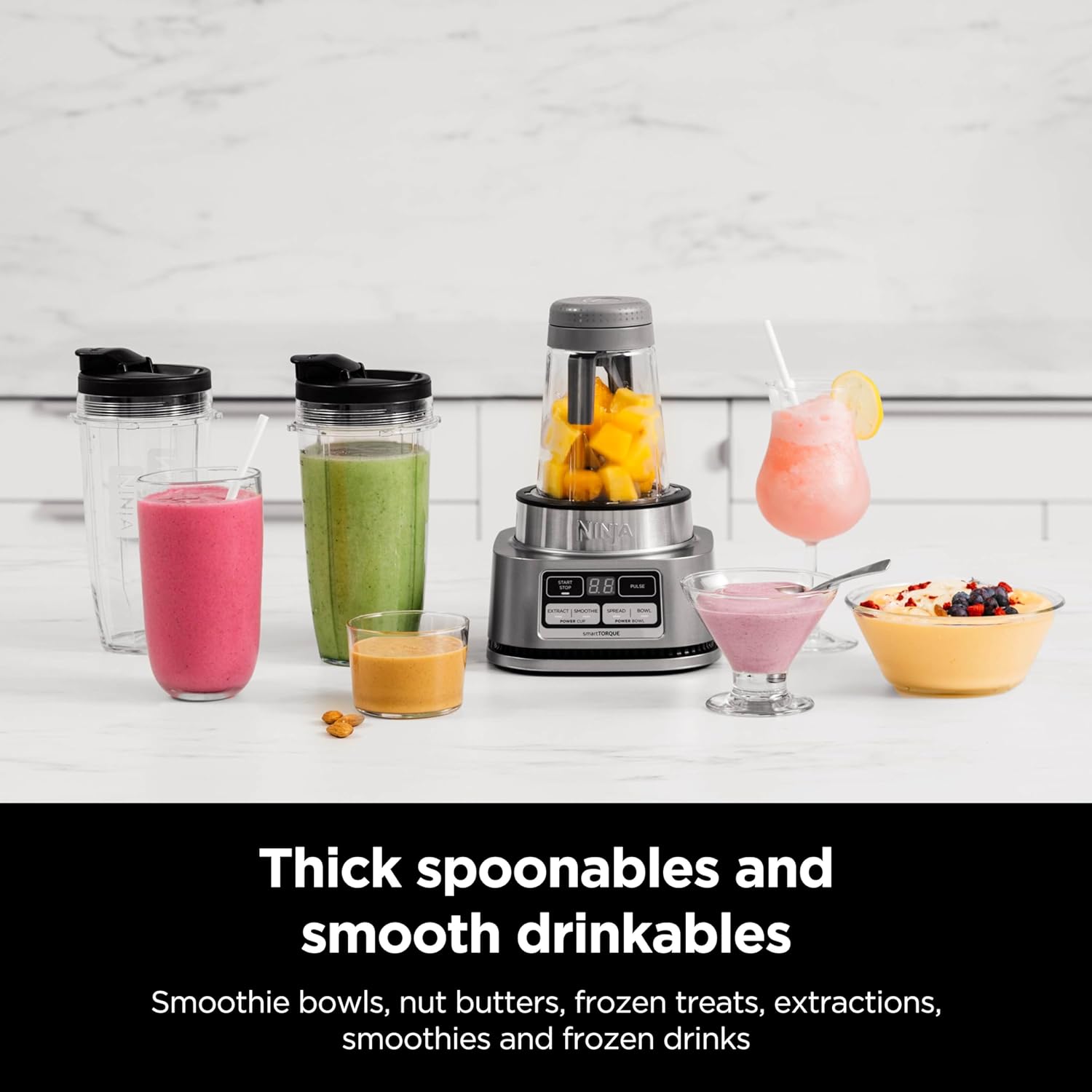 TorqueGrind Blenders for Kitchen | Smoothie Blender, Mixer, Grinder - Premium Blending Performance for Sauces, Frozen Drinks, and More | 1200 Peak Watt Motor | SS101 Foodi Personal Smoothie Maker