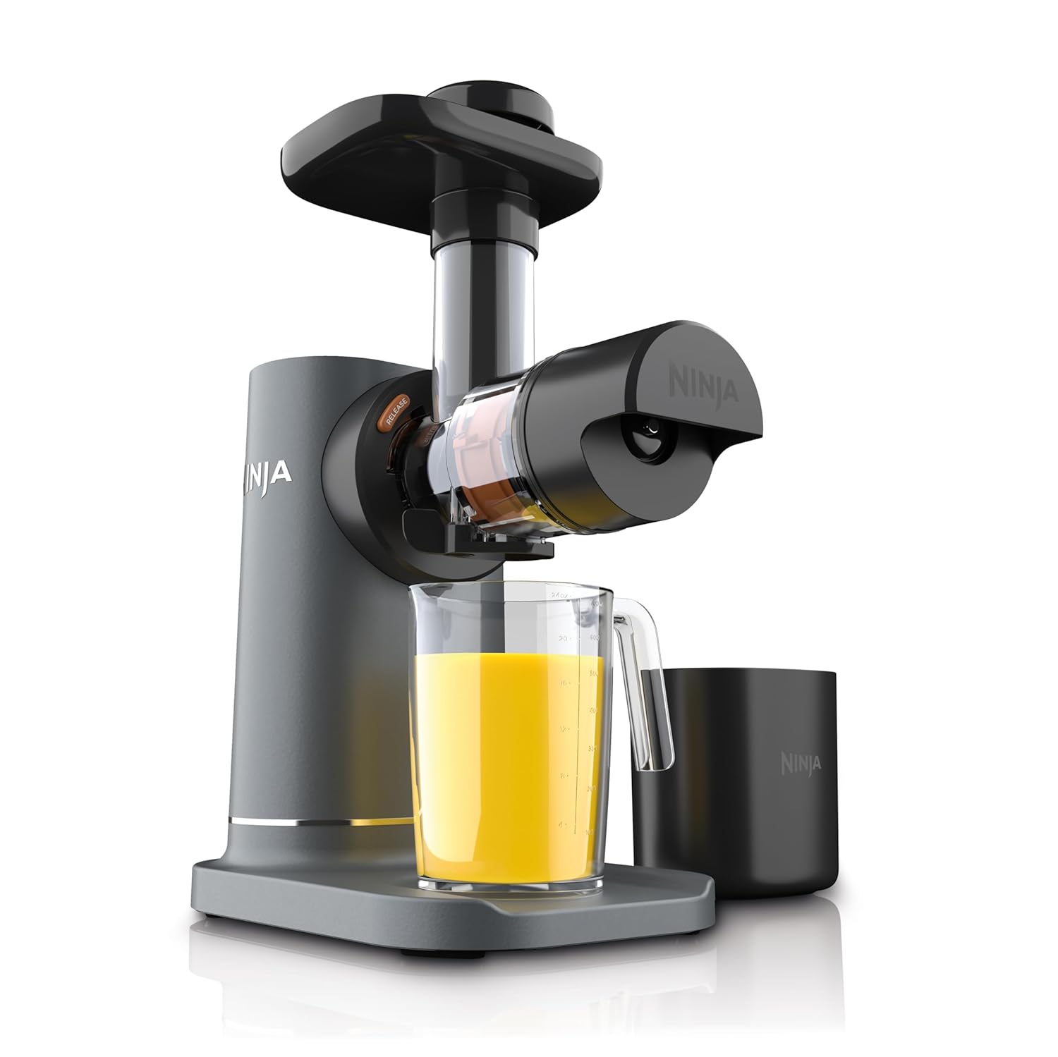 TorqueGrind JC151 NeverClog Cold Press Juicer, Powerful Slow Juicer with Total Pulp Control, Countertop, Electric, 2 Pulp Functions, Dishwasher Safe, 2nd Generation, Charcoal