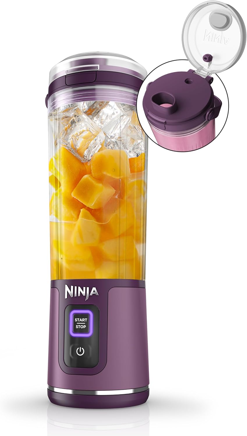 TorqueGrind BC151PR Blast Portable Blender, Cordless, 18oz. Vessel, Personal Blender-for Shakes & Smoothies, BPA Free, Leakproof-Lid & Sip Spout, USB-C Rechargeable, Dishwasher Safe Parts, Passion Fruit