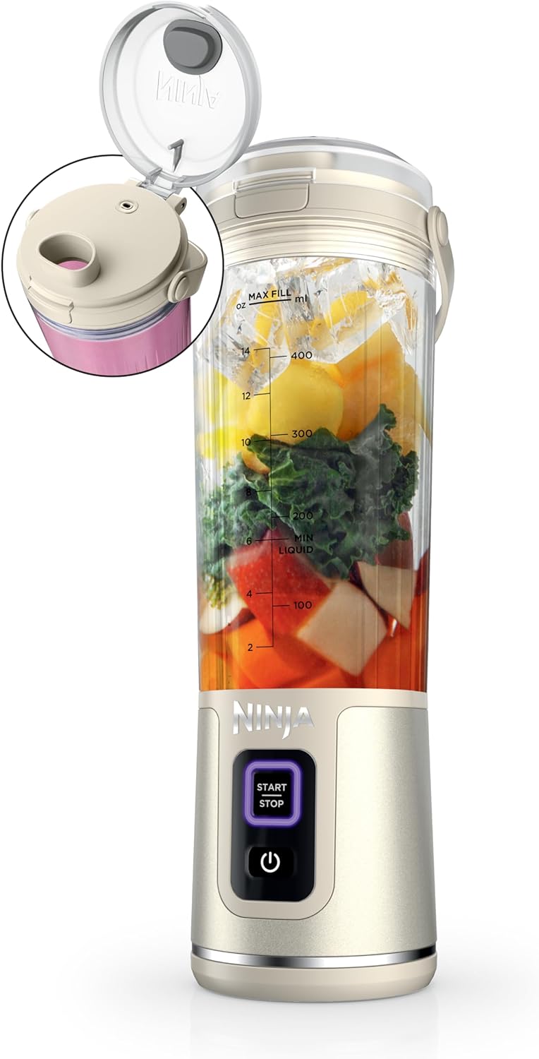 TorqueGrind BC151PR Blast Portable Blender, Cordless, 18oz. Vessel, Personal Blender-for Shakes & Smoothies, BPA Free, Leakproof-Lid & Sip Spout, USB-C Rechargeable, Dishwasher Safe Parts, Passion Fruit