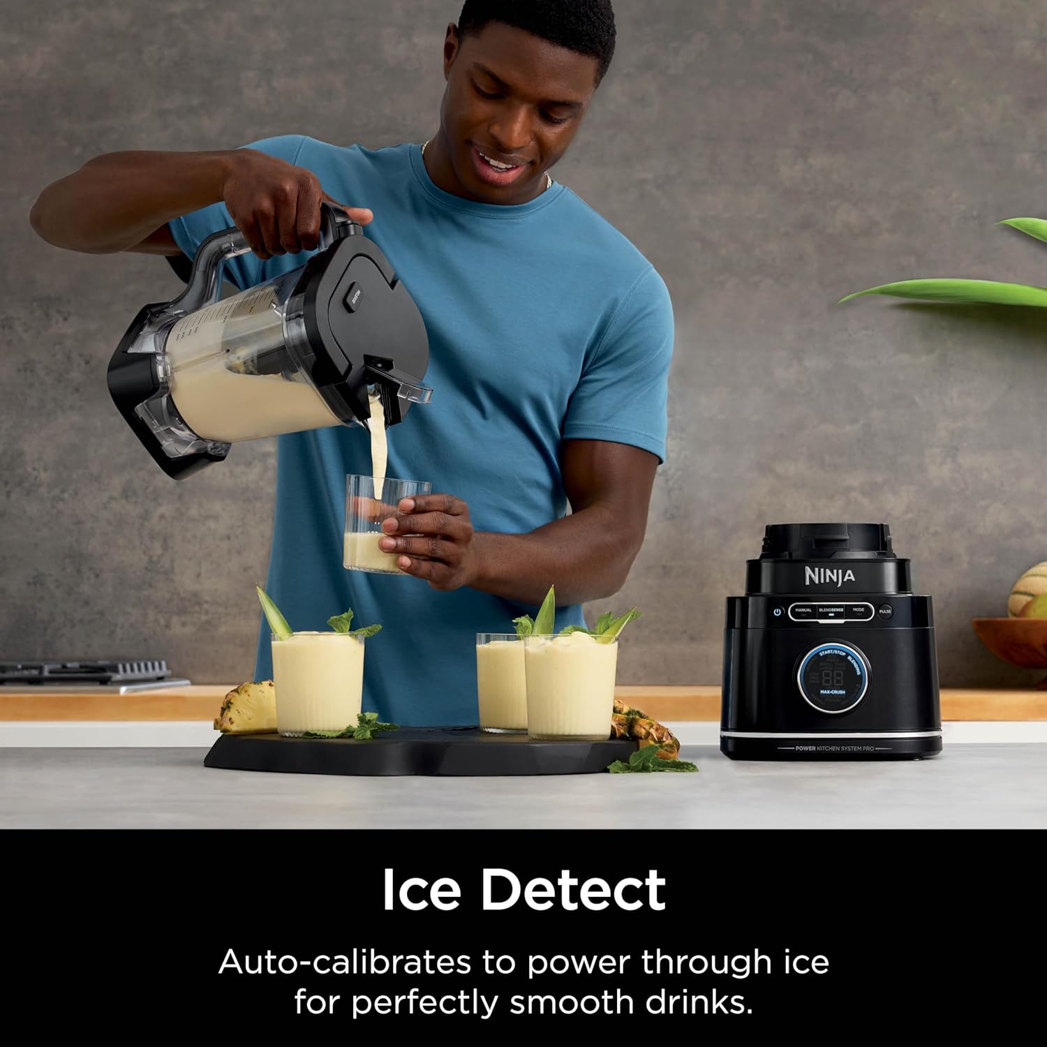 TorqueGrind TB201 Detect Power Blender Pro, BlendSense Technology, For Smoothies, Shakes & More, 1800 Peak Watts, 72 oz. Pitcher, Blender, Black