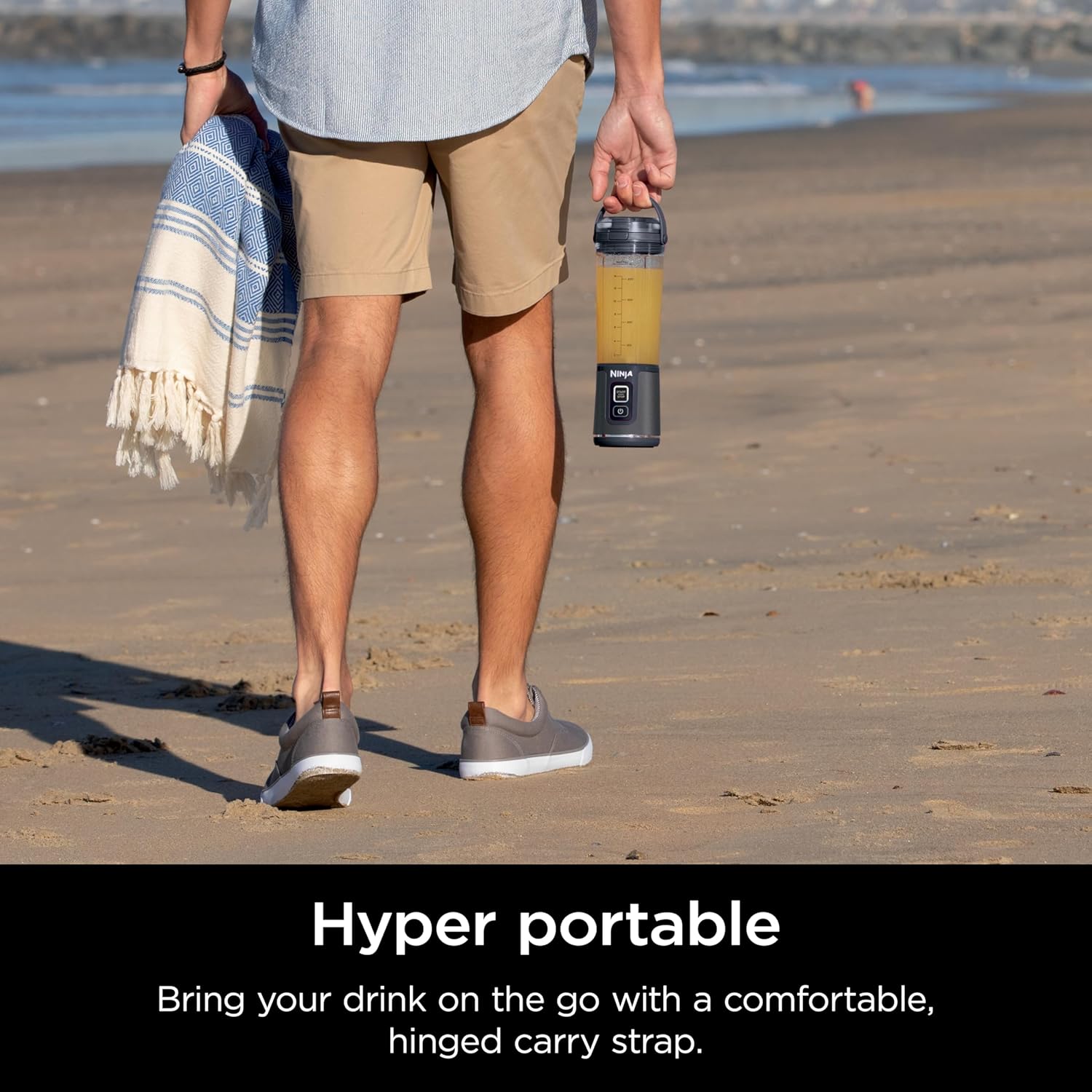 TorqueGrind BC151PR Blast Portable Blender, Cordless, 18oz. Vessel, Personal Blender-for Shakes & Smoothies, BPA Free, Leakproof-Lid & Sip Spout, USB-C Rechargeable, Dishwasher Safe Parts, Passion Fruit