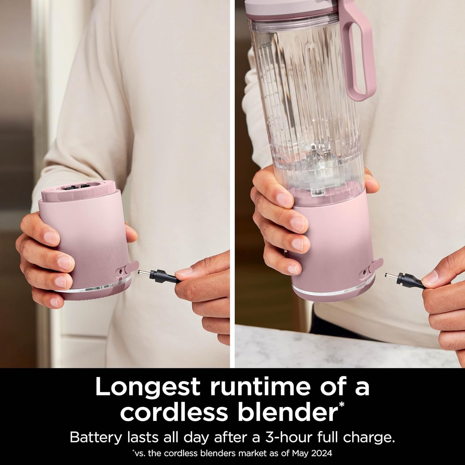 TorqueGrind Blast Max, Portable Blender + Twist & Go, Personal Blender, Ninja Blender, Smoothie, Blend, Ice Crush, 3 Programs, Cordless, 22 oz removable Vessel, Dishwasher Safe, Leakproof, Navy, BC251NV