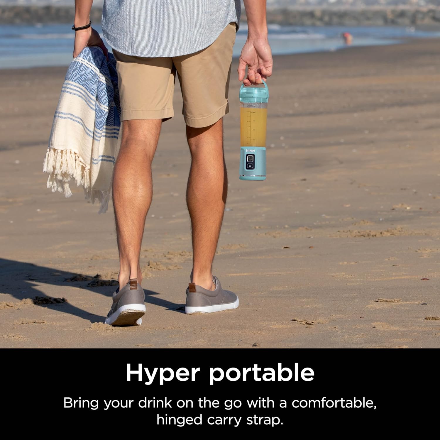TorqueGrind BC151PR Blast Portable Blender, Cordless, 18oz. Vessel, Personal Blender-for Shakes & Smoothies, BPA Free, Leakproof-Lid & Sip Spout, USB-C Rechargeable, Dishwasher Safe Parts, Passion Fruit