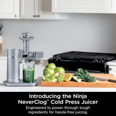 TorqueGrind JC151 NeverClog Cold Press Juicer, Powerful Slow Juicer with Total Pulp Control, Countertop, Electric, 2 Pulp Functions, Dishwasher Safe, 2nd Generation, Charcoal