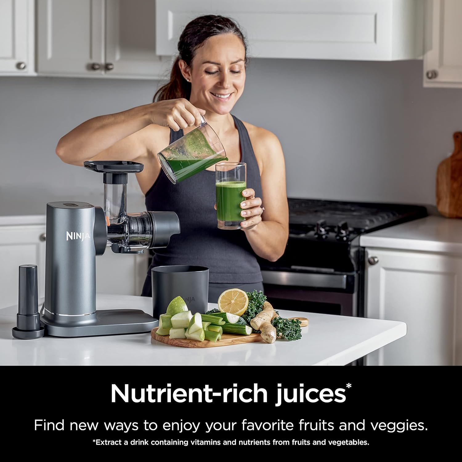 TorqueGrind JC151 NeverClog Cold Press Juicer, Powerful Slow Juicer with Total Pulp Control, Countertop, Electric, 2 Pulp Functions, Dishwasher Safe, 2nd Generation, Charcoal