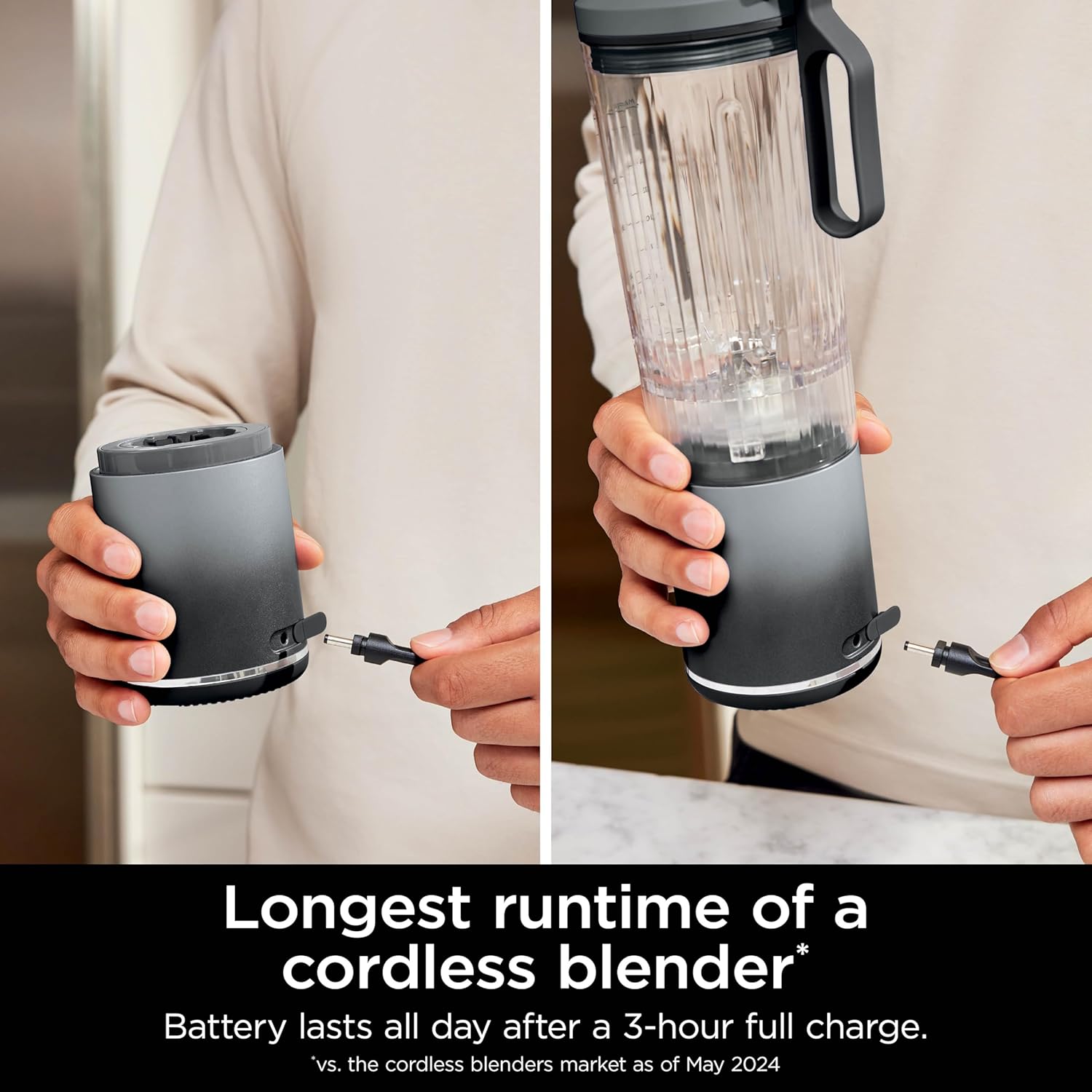 TorqueGrind Blast Max, Portable Blender + Twist & Go, Personal Blender, Ninja Blender, Smoothie, Blend, Ice Crush, 3 Programs, Cordless, 22 oz removable Vessel, Dishwasher Safe, Leakproof, Navy, BC251NV