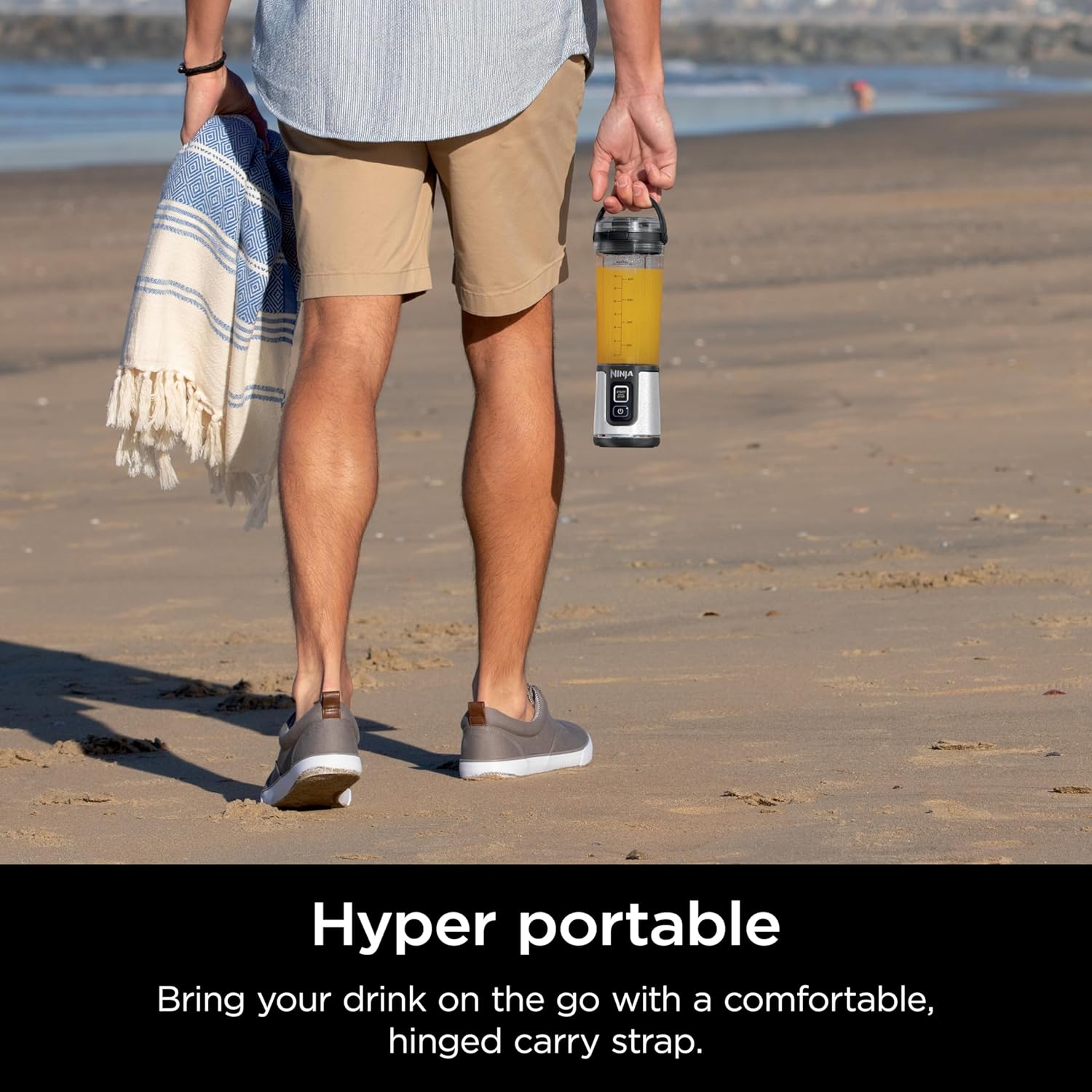 TorqueGrind BC151PR Blast Portable Blender, Cordless, 18oz. Vessel, Personal Blender-for Shakes & Smoothies, BPA Free, Leakproof-Lid & Sip Spout, USB-C Rechargeable, Dishwasher Safe Parts, Passion Fruit