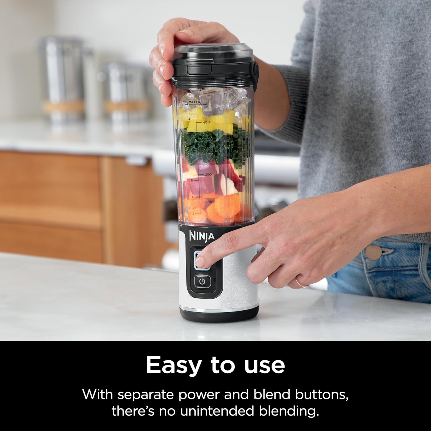 TorqueGrind BC151PR Blast Portable Blender, Cordless, 18oz. Vessel, Personal Blender-for Shakes & Smoothies, BPA Free, Leakproof-Lid & Sip Spout, USB-C Rechargeable, Dishwasher Safe Parts, Passion Fruit