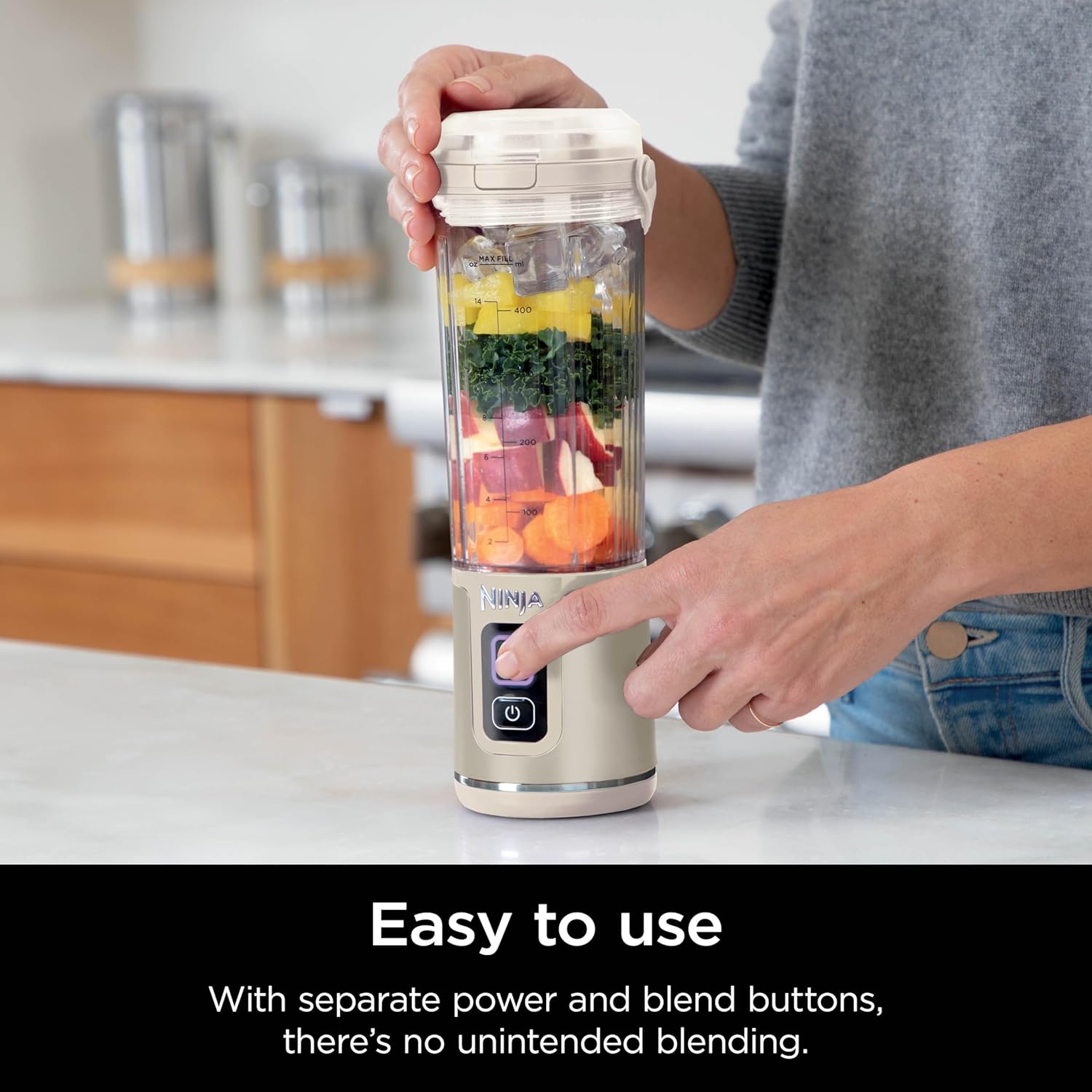 TorqueGrind BC151PR Blast Portable Blender, Cordless, 18oz. Vessel, Personal Blender-for Shakes & Smoothies, BPA Free, Leakproof-Lid & Sip Spout, USB-C Rechargeable, Dishwasher Safe Parts, Passion Fruit