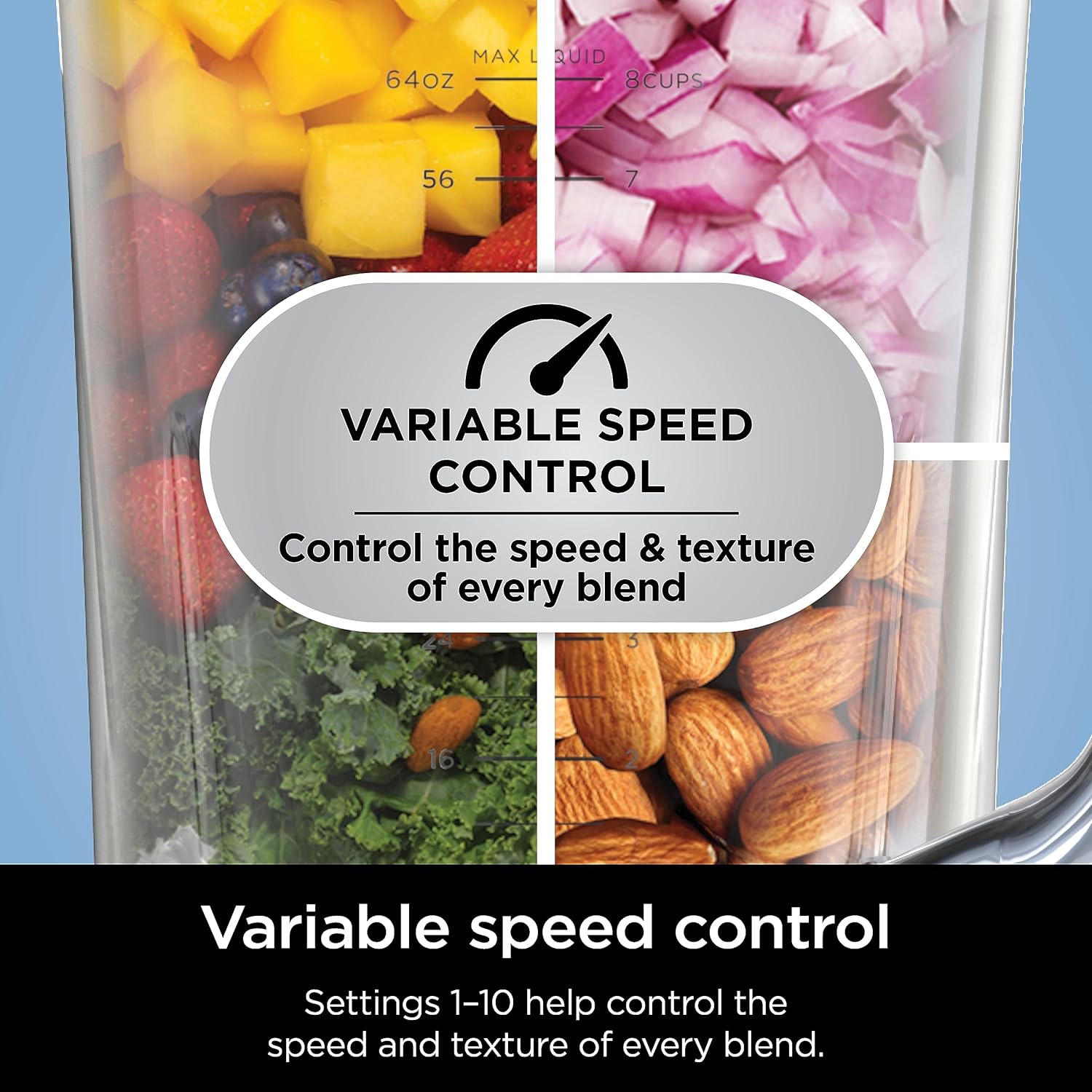 TorqueGrind TB201 Detect Power Blender Pro, BlendSense Technology, For Smoothies, Shakes & More, 1800 Peak Watts, 72 oz. Pitcher, Blender, Black