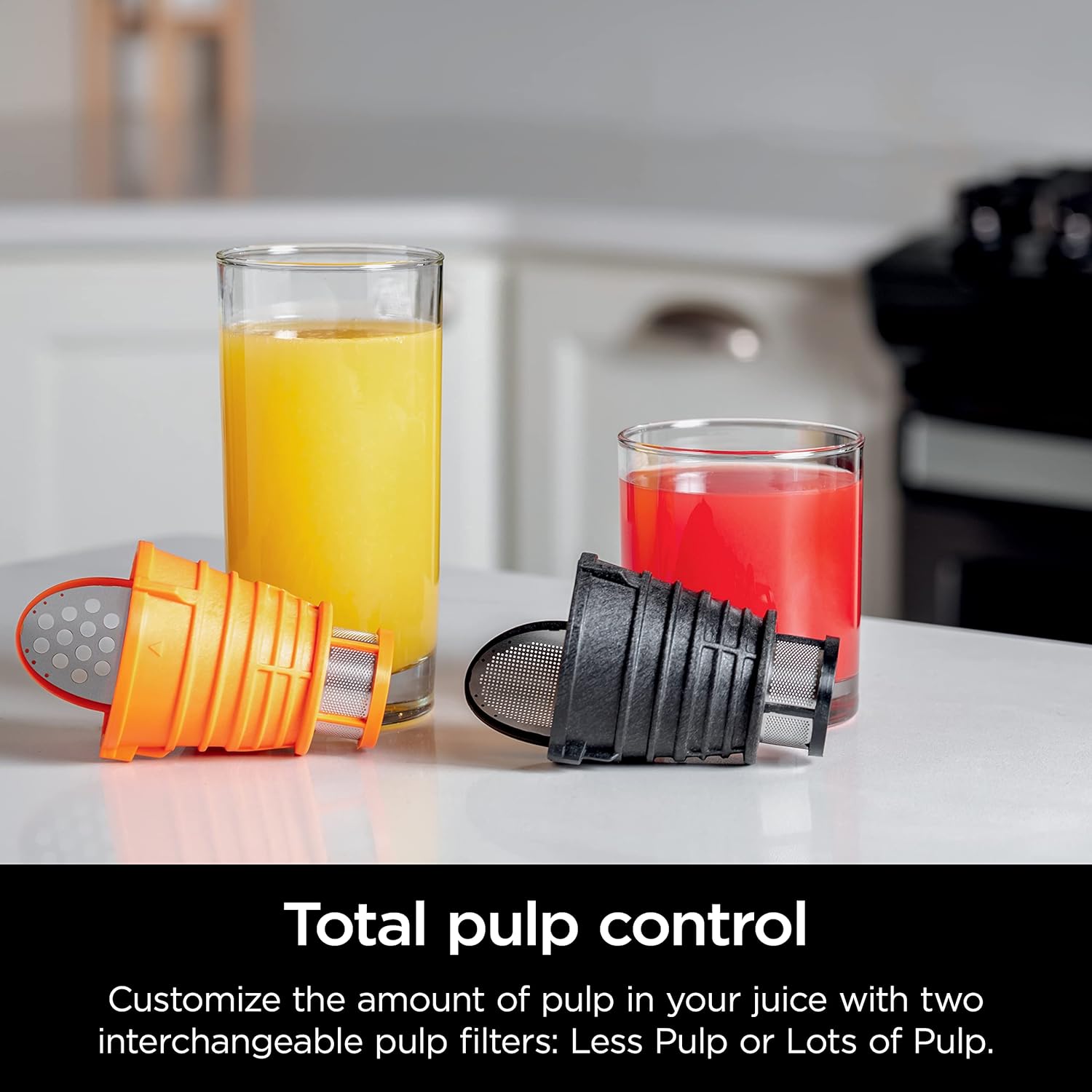 TorqueGrind JC151 NeverClog Cold Press Juicer, Powerful Slow Juicer with Total Pulp Control, Countertop, Electric, 2 Pulp Functions, Dishwasher Safe, 2nd Generation, Charcoal