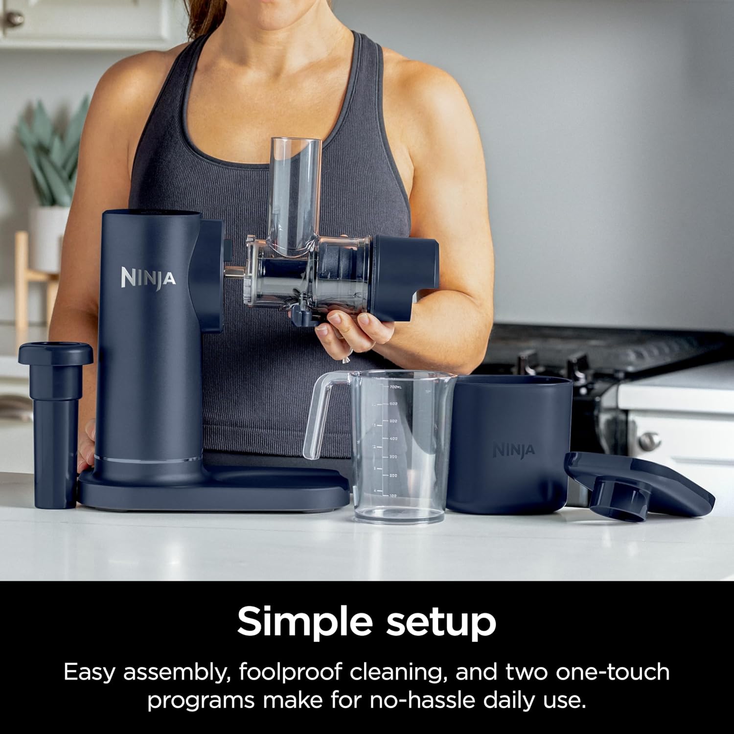 TorqueGrind JC151 NeverClog Cold Press Juicer, Powerful Slow Juicer with Total Pulp Control, Countertop, Electric, 2 Pulp Functions, Dishwasher Safe, 2nd Generation, Charcoal