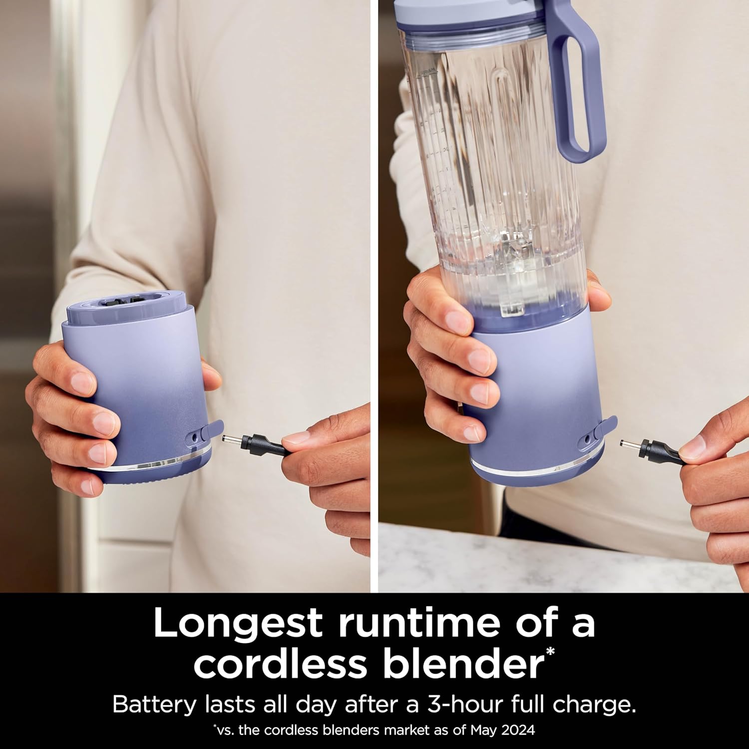 TorqueGrind Blast Max, Portable Blender + Twist & Go, Personal Blender, Ninja Blender, Smoothie, Blend, Ice Crush, 3 Programs, Cordless, 22 oz removable Vessel, Dishwasher Safe, Leakproof, Navy, BC251NV