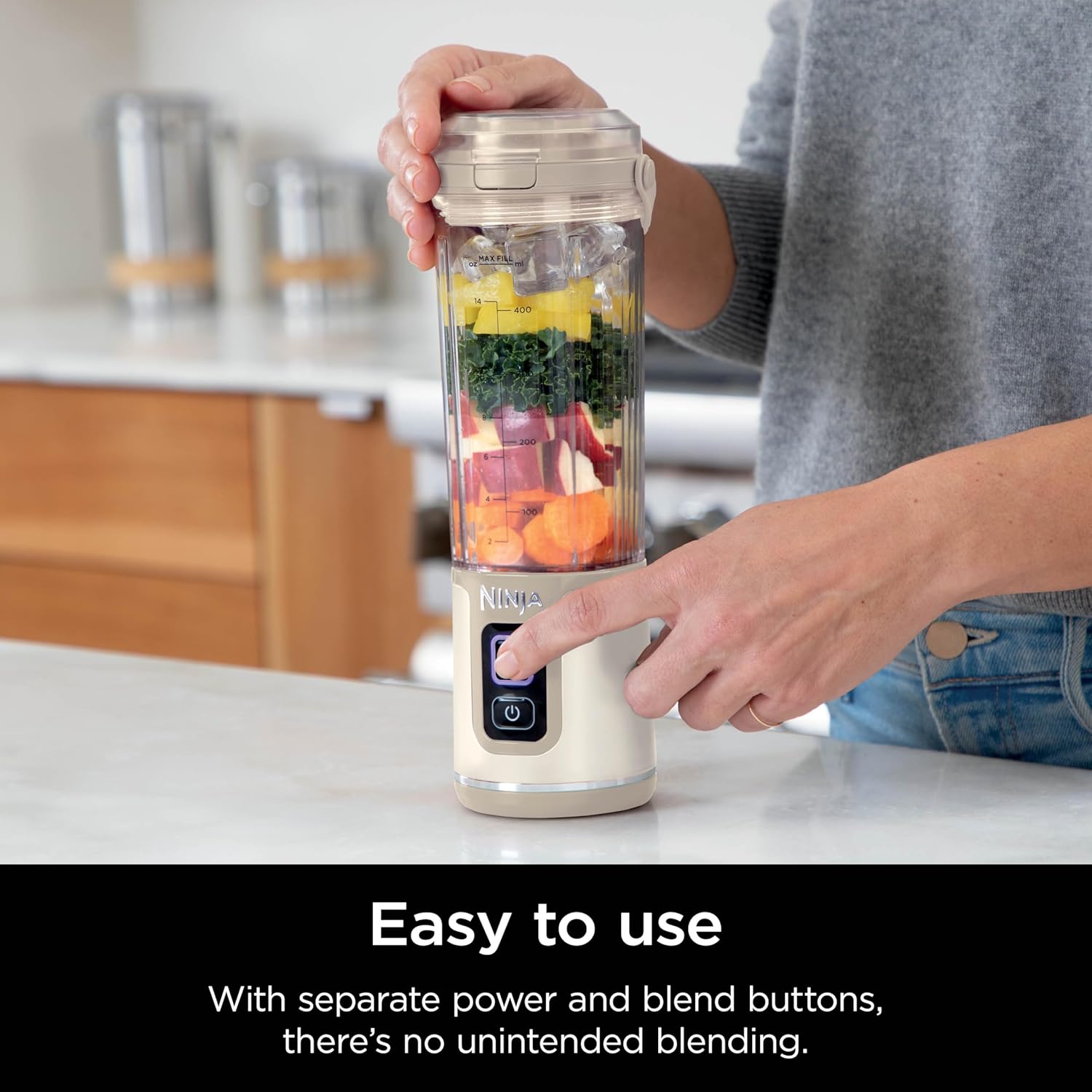 TorqueGrind BC151PR Blast Portable Blender, Cordless, 18oz. Vessel, Personal Blender-for Shakes & Smoothies, BPA Free, Leakproof-Lid & Sip Spout, USB-C Rechargeable, Dishwasher Safe Parts, Passion Fruit