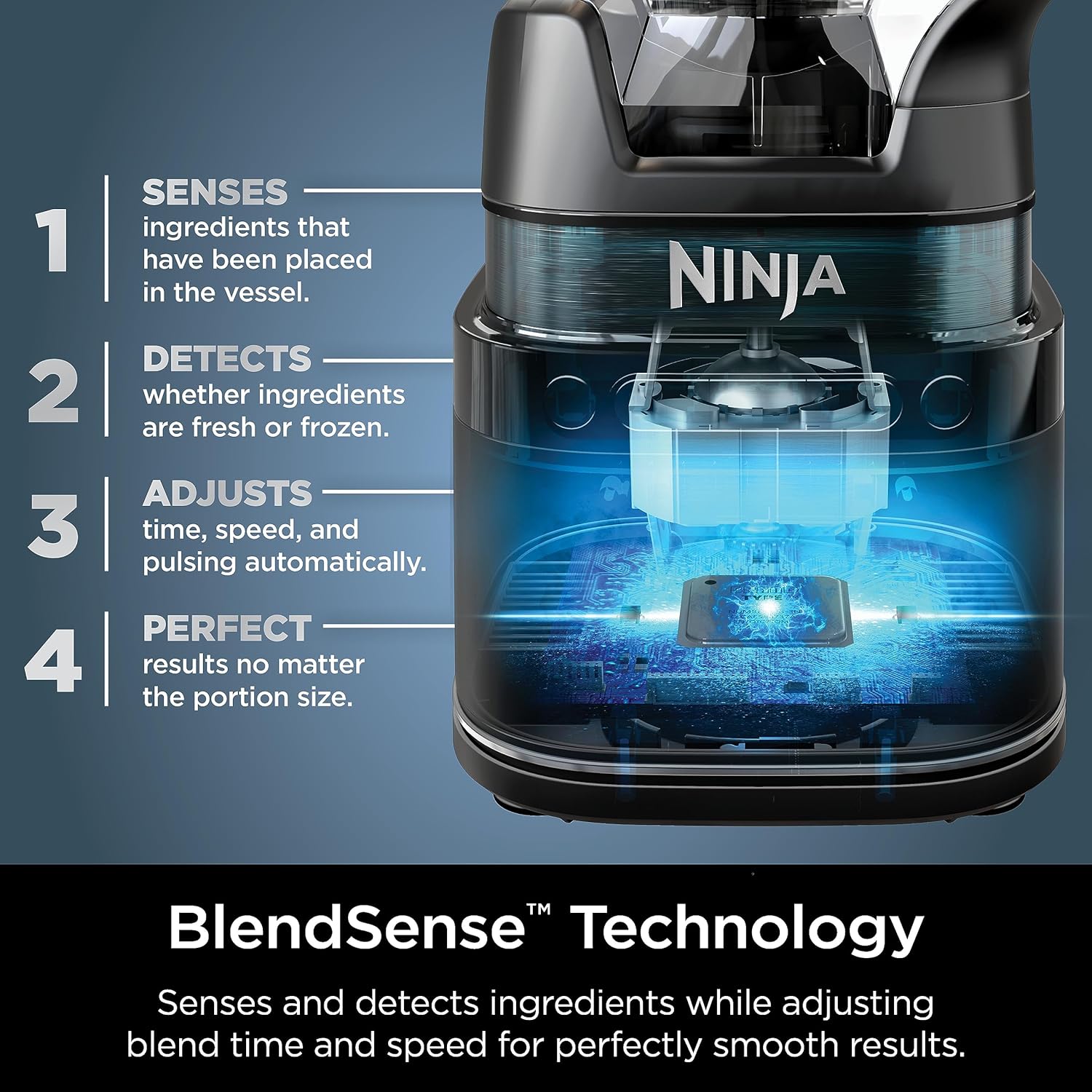 TorqueGrind TB201 Detect Power Blender Pro, BlendSense Technology, For Smoothies, Shakes & More, 1800 Peak Watts, 72 oz. Pitcher, Blender, Black