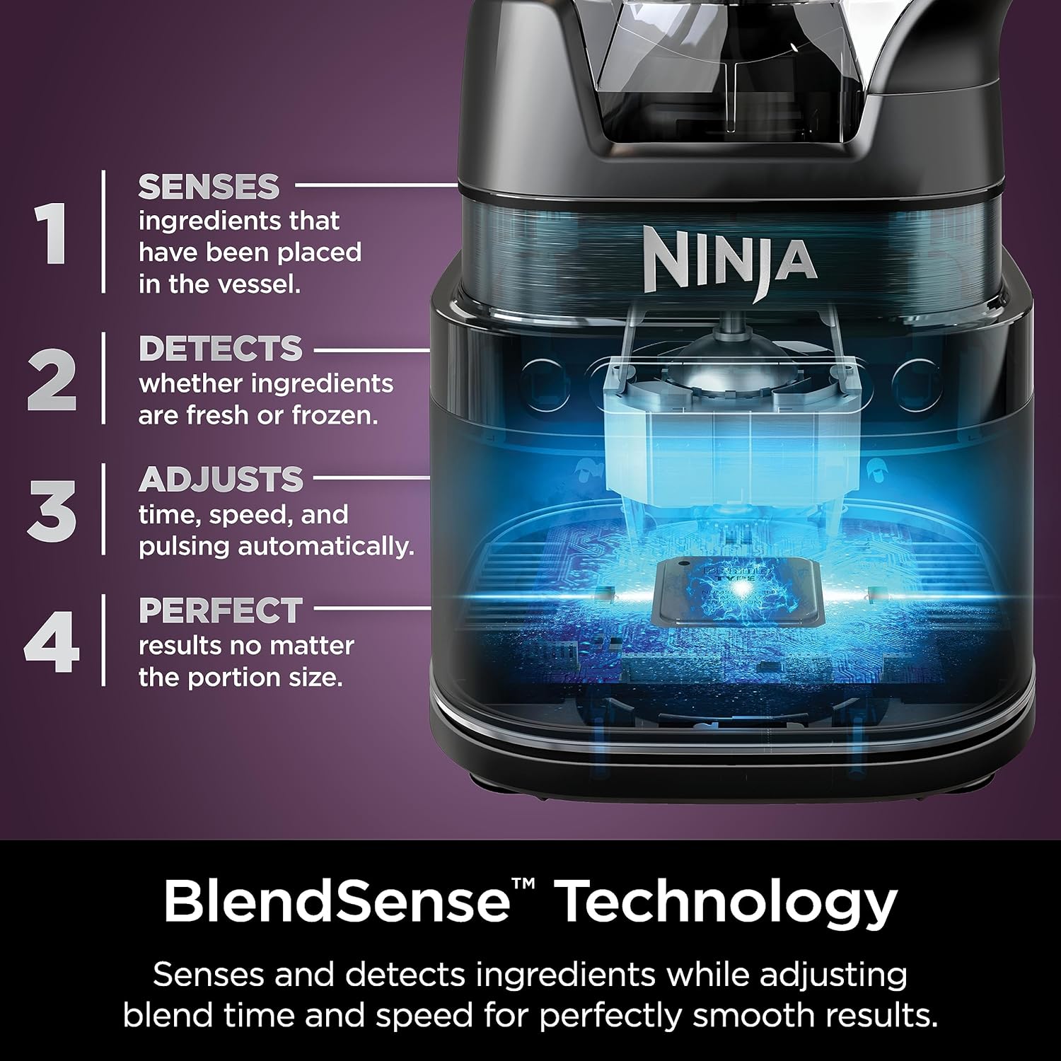TorqueGrind TB201 Detect Power Blender Pro, BlendSense Technology, For Smoothies, Shakes & More, 1800 Peak Watts, 72 oz. Pitcher, Blender, Black